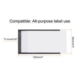 MECCANIXITY Label Holders 4" x 2.4" C Channel Rubber Magnetic for Metal Shelves Organize, Office File Cabinets Pack of 10