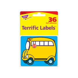 TREND enterprises, Inc. Self Adhesive Name Tags, School Bus, 2-1/2" x 3", 36 count