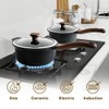 Vinchef New Nonstick Sauce Pot Set with Lids, 3QT Saucepan