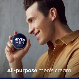 NIVEA Men Creme, Nourishing All Purpose Cream with Vitamin E | Non-sticky, Non-greasy fast absorbing cream to achieve softer-looking skin|For Body, Hands and Face Cream| Lightweight Moisturizer for Men | Dermatologist-tested, 150 mL