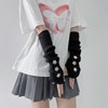 Y2K Coquette Stars Arm Warmers Cute Knit Fingerless Gloves Gyaru