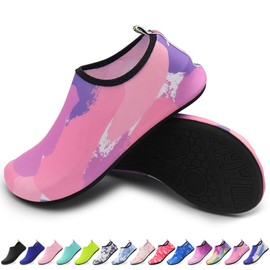 Bathing Shoes, Yoga Shoes, Breathable, Quick-Drying, Non-Slip Barefoot Shoes for Beach, Sports, Surfing and Swimming, Suitable for Men and Women, Pink ink, 38/39 EU