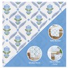 PurpleEssences Blue Floral Cloth Napkins - Set of 4, 18x18