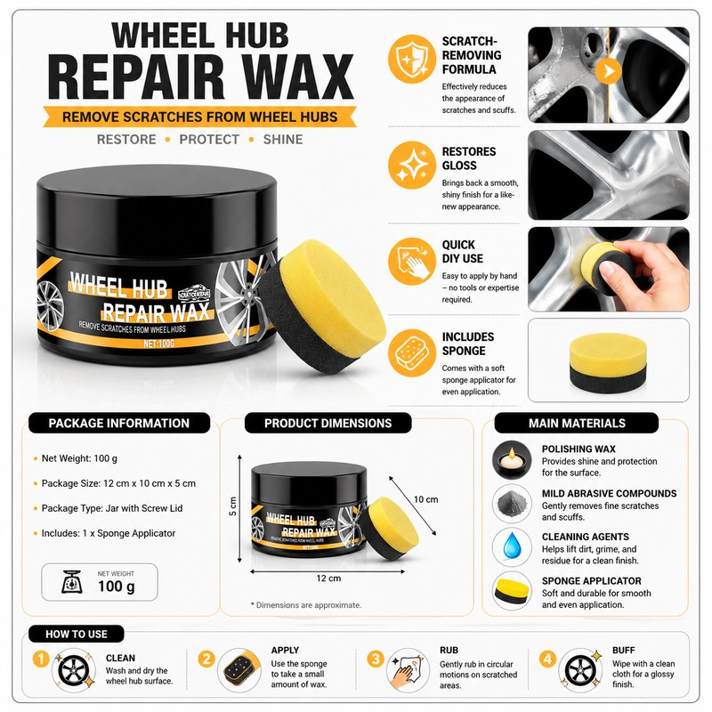 Wheel Hub Repair Wax for Car Detailing – 100g Polishing