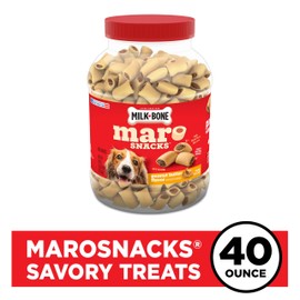 Milk-Bone MaroSnacks Dog Treats, Peanut Butter, 40 Ounce with Real Bone Marrow and Calcium