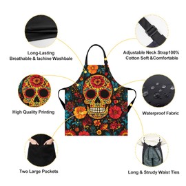 ANNA QUEEN Aprons for Men, Funny Cooking Aprons for Men With Pockets,BBQ Chef Apron for Men Women,Adjustable Kitchen Apron Gifts For Mom Dad Husband Wife Friends