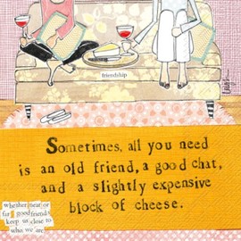 Ideal Home Range 20-Count Curly Girl Design Paper Cocktail Napkins, Block of Cheese