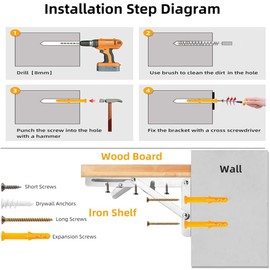 Folding Shelf Brackets, Folding Shelf Brackets Heavy Duty Stainless Steel Max. Load 550lb Collapsible DIY Wall Mounted Shelf Bracket Space Saving for Table, Work Bench (16inch - 4pcs, White)