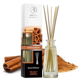 AROMATIKA trust the power of nature Ambientador Canela 100ml con 10 Varillas de Bambú - 100% Puro y Natural - Ambiente y Duraderas - Set de Regalo para Aromatizar Todos los Ambientes