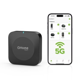 GHome Smart G2B WiFi Gateway for Bluetooth Smart Locks, Compatible with GHome & Tuya App, WiFi Bridge & Hub for Remote Access, Remote Unlock, Alexa & Google Home, 2.4GHz & 5GHz WiFi, Easy to Set