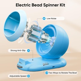 Aenebe Electric Bead Spinner, Adjustable Speed Clay Bead Spinner for Jewelry Making,4000 Pcs Bracelet Spinner Kit with 2 Pcs High Hardness and Toughness Bead Needles