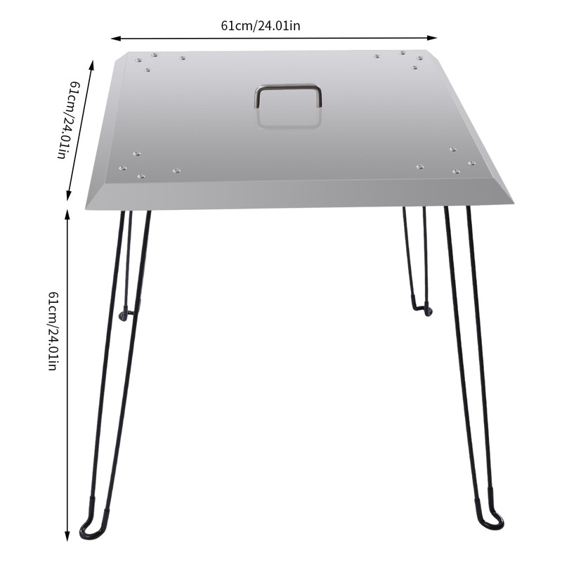 Fire Pit Heat Deflector, 24x24x24 Inch Stainless Steel Fire Pit