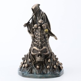 Veronese Design 7 7/8 Inch Tall Dark Messenger and The Ferry of The Damned Resin Sculpture Bronze Finish Grim Reaper Statue