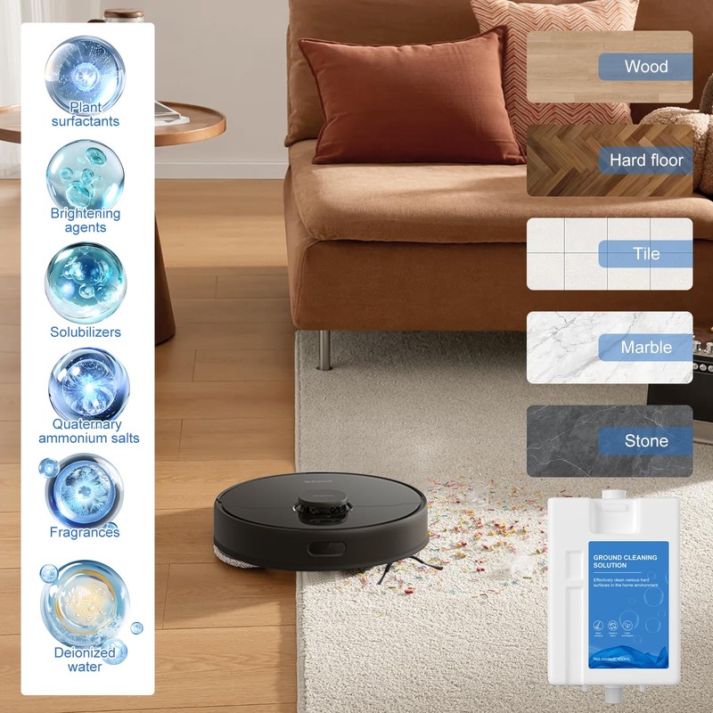 2Pcs Compatible with Dreame Cleaning Solution, Multi-Surface Floor Cleaning Solution