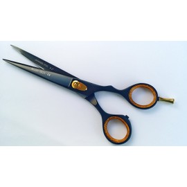 blushtech 8" professional dog grooming scissors, pets grooming hair scissors Jet Black colour + Free Scissor Pouch