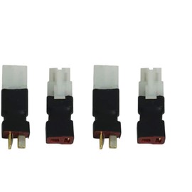 LinsyRC 2pcs Deans Style T Plug Male Connector Converts to Tamiya Female Connector and 2pcs Deans Style T Plug Female Connector to Tamiya Male Connector