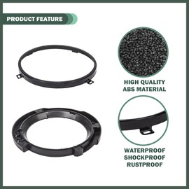 Phamyor 7 Inch Round Headlight Mounting Retaining Bracket Ring with Headlight Metal Ring Fit for 2007-2018 Jeep Wrangler JK JKU Sport Rubicon Sahara Unlimited, 1 Pair, Left & Right, Black