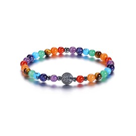 JSDDE 7 Chakra Crystal Bracelet 6mm Life Tree Gemstone Bead Bracelets for Women Healing Crystal Stone Stretch Bracelet Gifts