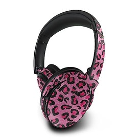 MightySkins Glossy Glitter Skin Compatible with Bose QuietComfort 45 Headphones Pink Leopard | Protective, Durable High-Gloss Glitter Finish | Easy to Apply | Made in The USA