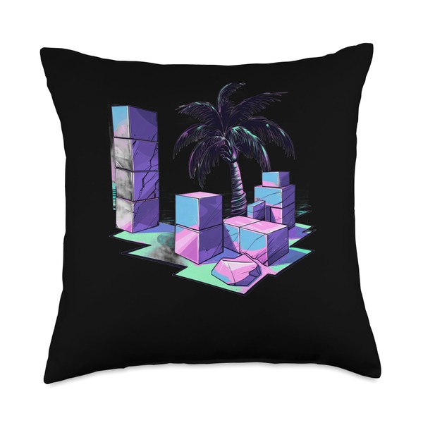 Kubb Vaporwave Throw Pillow