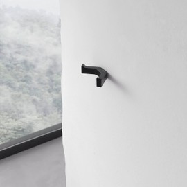 Keuco Double Metal Black Matt Square Bathroom Towel Hook with Two Hooks for Towels and Robes Edition 11