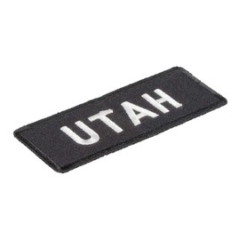 PatchStop State of Utah Iron On Patches for Clothing | Sew On Motorcycle Patch for Jackets Backpacks Luggage Suitcase | Black and White 3.25x1.25in Embroidered United States DIY Applique