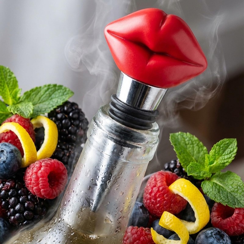 2 Packs Red and Pink Lips Wine Bottle Stopper -