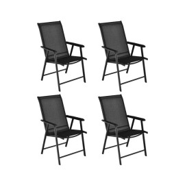 Costway 4Pack Patio Outdoor Portable  Folding Camping Chair With Heavy-Duty Steel Frame