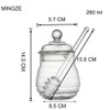 MINGZE Honey Jar Pot, with Dipper and Lid Cover, Transparent,
