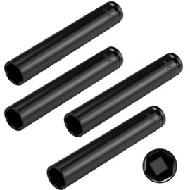 Leriton 4 Pcs 6 Spline 3/4" Socket Truck Cage Bolt Truck Tools Extra Deep 3/4" Socket 1/2" Drive