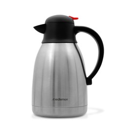 Redlemon Cafetera Térmica 1.5 L, Tetera de Acero Inoxidable con Tapa Hermética para Té y Agua, Mantiene Tus Bebidas Calientes Hasta por 12 horas, Ideal para Negocios y Restaurante, Hervidor de Agua