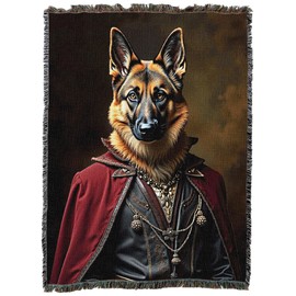 Pure Country Weavers Lord German Shepherd Blanket - Royal Gift for Dog Lover - Cotton Tapestry Throw - Made in The USA - 72"x54"