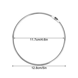 milaosk Pack of 6 Key Rings Large 120 mm, Key Ring Versatile Metal Ring Goods Ring DIY Key Ring with Open End for Storage Activity Card Circle (Silver), silver