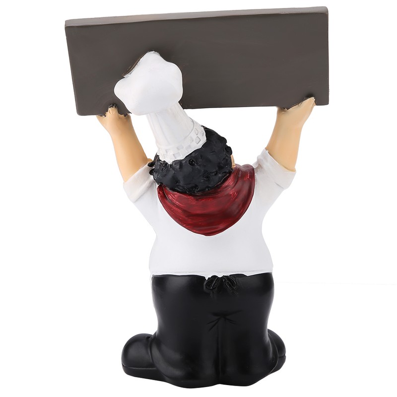 Restaurant Resin Cute Chef Figurine Miniature Statue Ornaments Welcome Board