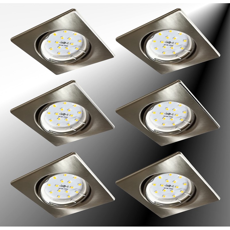 Trango® 6 LED Dimmable Square Recessed Downlight including 6X6 W