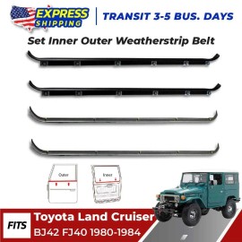 Zoparts Set Weatherstrip Door Belt NO Vent Fit For 1980-84 Toyota Land Cruiser FJ40 BJ40