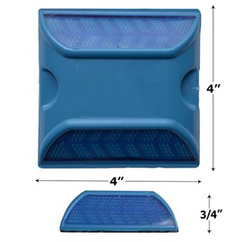 FireHoseDirect Blue Reflective Road Driveway Marker (2 Pack) - Fire Hydrant Pavement Markers - DOT Peel-N-Stick Reflective Road Marker