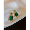 Unbranded 18k Gold Plated Ring, Necklace & Earrings Lab-Created Emerald