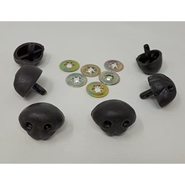 Zim's 30mm G-Type Brown Plastic Safety Nose with Nostrils for Craft Dog Toy Animal (Pack of 6)