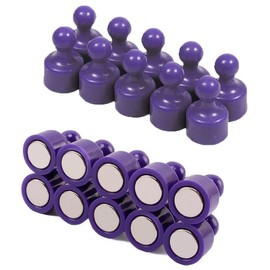 Strong Neodymium Magnets Fridge Magnets 20 PCS Magnetic Push Pins Small Refrigerator Magnets Whiteboard Map Magnets Perfect for Home Kitchen Office School Classroom Purple