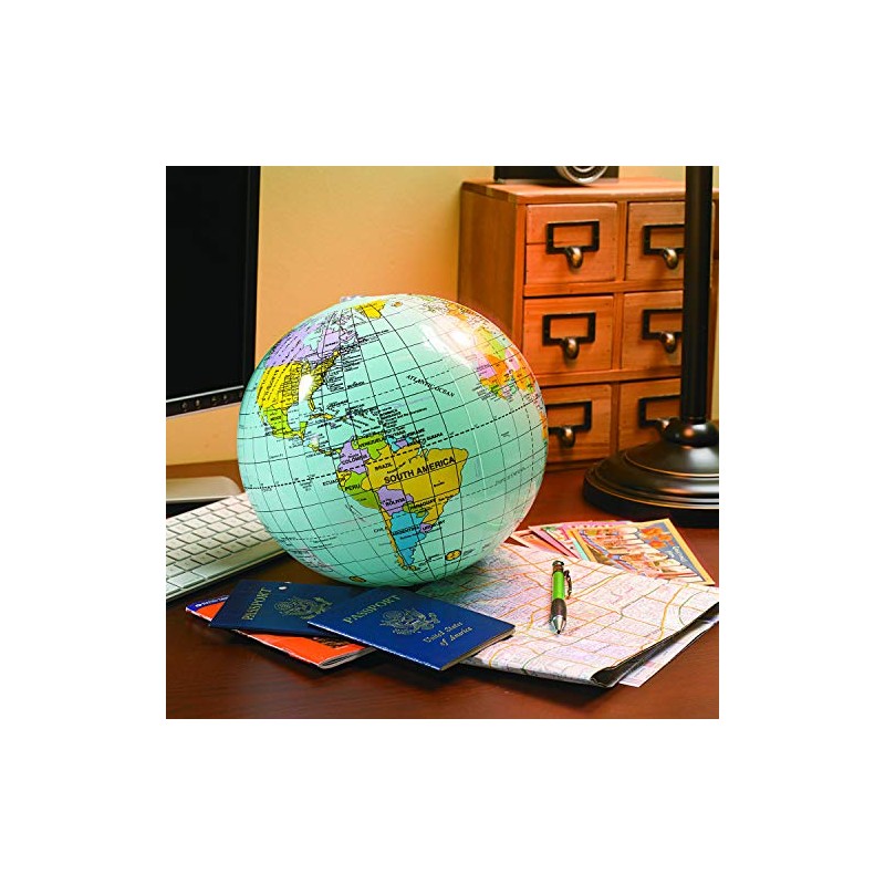 Inflatable World Globe Beach Ball 9"