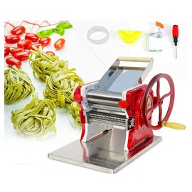 Pasta Maker Machine, Homemade Stainless Steel Manual Pasta Maker With Adjustable Thickness Settings Sturdy Noodles Cutter for Spaghetti, Fettuccini, Lasagna
