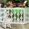 Etna White Floral Wooden Pet Gate - Freestanding Foldable Adjustable