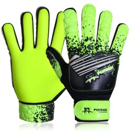 Foriox Football Goalkeeper Gloves For kids Boys Youth Children Adults Soccer Goalie Glove with Super 3mm Grip Latex Palms Available In Bright Eye-Catching Colors (Yellow, Size 10)