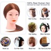 Mannequin Head with 100% Human Hair, TopDirect Real Hair Cosmetology