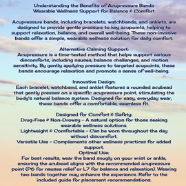 AcuBalance Bracelet – Support for Balance, Calm, and Relaxation, Waterproof and Durable, Available in 8+ Colors (Pink, medium- 7 inches)