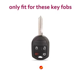 CHQLPBF 2Pcs Key Fob Cover for 2002-2017 Ford Edge Escape Expedition Explorer Five Hundred Flex Focus Freestyle Fusion Taurus Transit Connect (Black White)