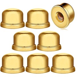 Hyamass 8 piezas de accesorios para lámpara de 1/2 pulgadas de alto, acabado de acero chapado en rosca 1/4-27 para lámparas de arpa (dorado)