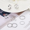 HAIAISO Knuckle Rings Set Stainless Steel Ring Simple Smooth Finger
