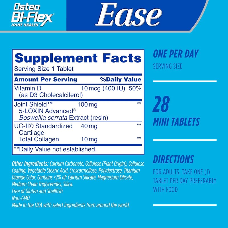 Osteo Bi-Flex Ease Mini Tablet Triple Action UC-II Collagen Supplement